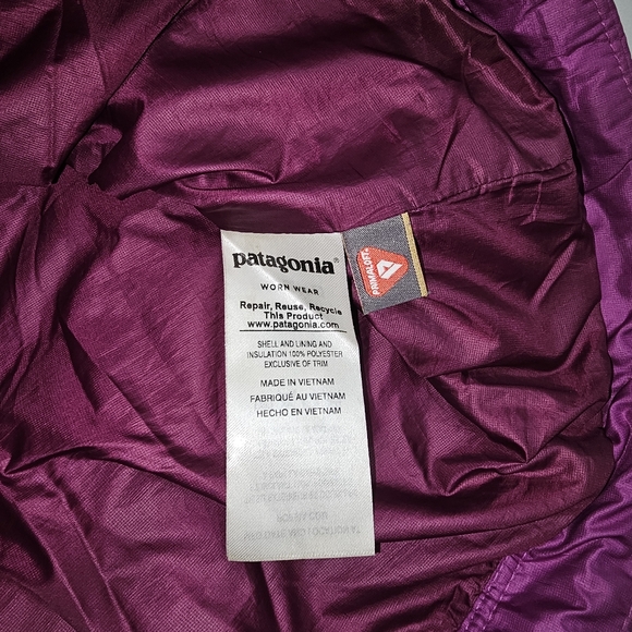 Patagonia Womens Medium Purple Primaloft Jacket Full Zip Quilted FLAWS - Picture 13 of 15